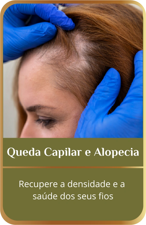 queda capilar e alopécia. Recupere a densidade e a saúde dos seus fios.