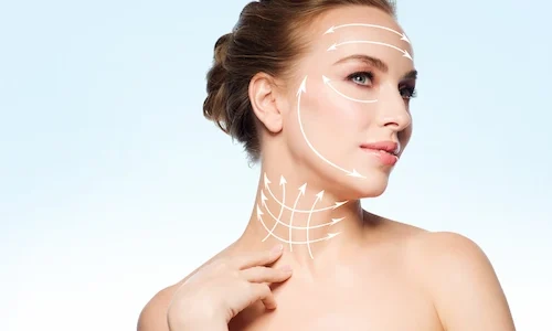 beauty-people-plastic-surgery-anti-age-health-concept-beautiful-young-woman-touching-her-neck-blue-background-scaled